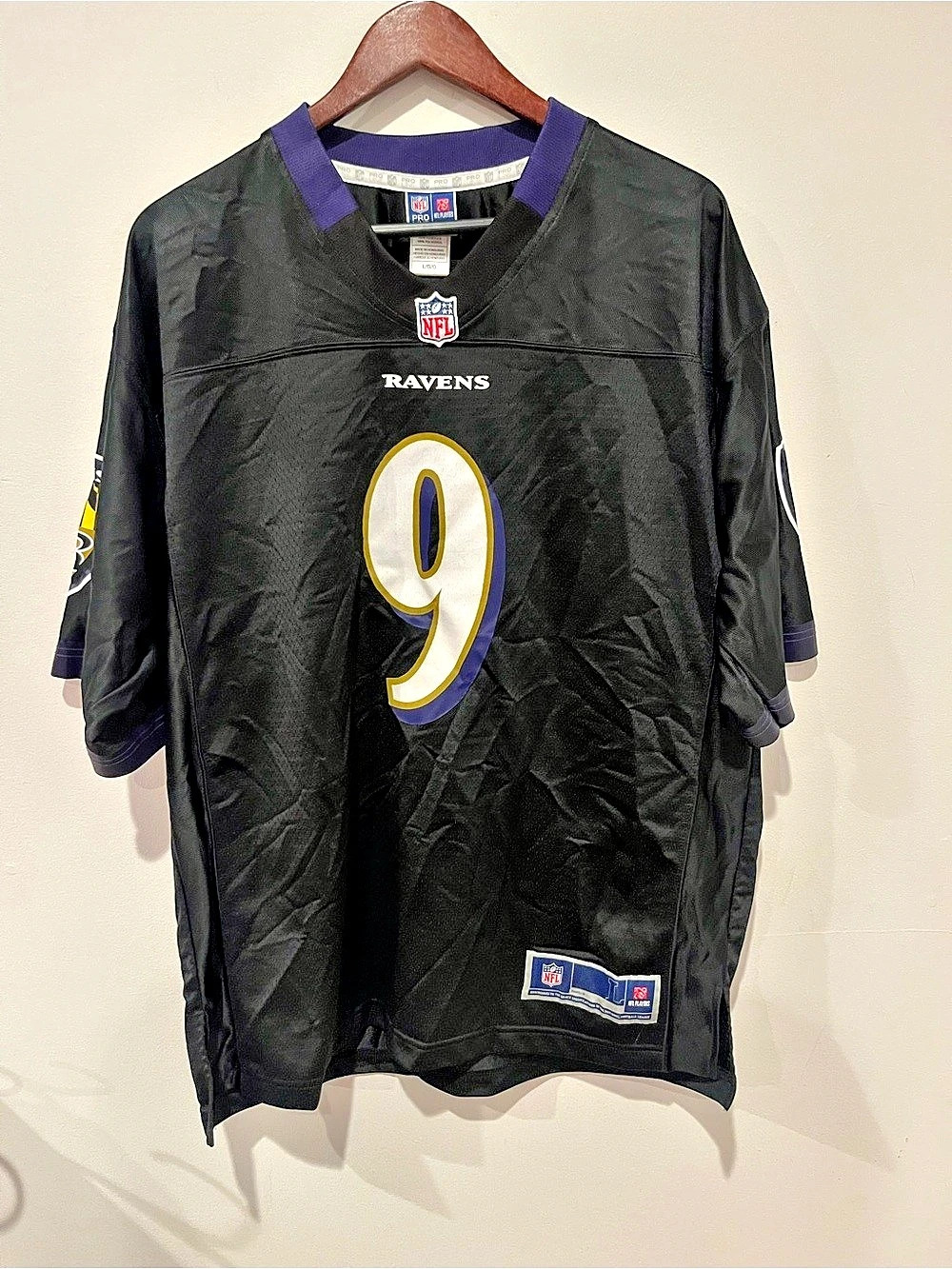NFL Justin Tucker #9 Ravens Pro Line jersey Black Purple Size Large